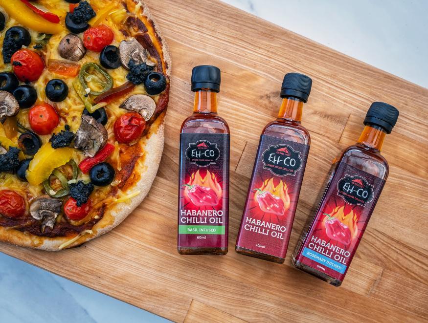 Etinde House 3 pack 60ml habanero chilli oil gift set, premium UK small-batch spicy oil